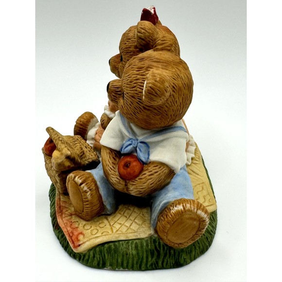 Home Interiors Gifts Picnic Bears Figurine #1421 Spring Summer Outdoors Vintage - Picture 2 of 10